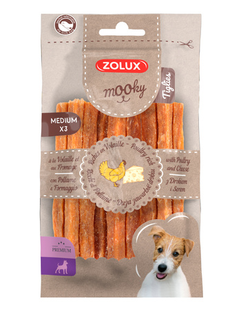 Zolux Przysmak dla psa MOOKY Premium Tiglies drób ser M 3 szt.