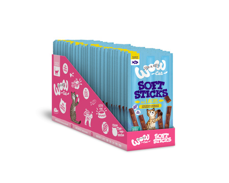 WOW CAT Soft Sticks Lachs - miękkie przysmaki z łososiem dla kota  (6x5g)
