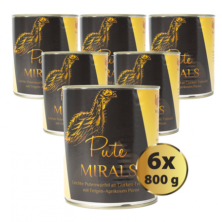 MIRALS Putenwürfel - delikatne kawałki indyka na sałatce z ogórka i roszponki z puree z fig i moreli (800g)