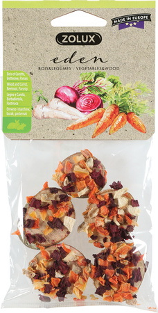 ZOLUX Drewniane krążki dla gryzoni i królików mix EDEN 40 g