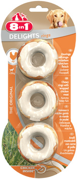8in1 Przysmak dla psa pierścienie Delights kurczak skóra wołowa 3 szt.