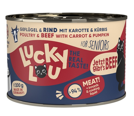 Lucky Lou Lifestage Senior Drób i wołowina puszka 200g