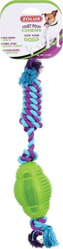 ZOLUX Zabawka dla psa piłka kauczukowa do rugby ze sznurem 11 cm