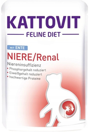 Kattovit Feline Diet Niere/Renal kaczka saszetka 85g