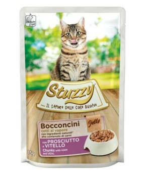 STUZZY KOT sasz.85g BOCCONCINI SZYNKA &   CIELĘCINA żel /24
