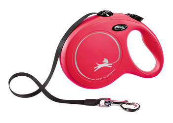FLEXI Smycz automatyczna dla psa New Classic L taśma 8 m czerwona