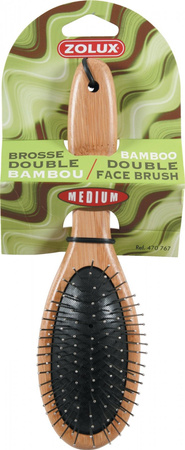 Zolux Szczotka podwójna dla psa "BAMBOO" średnia