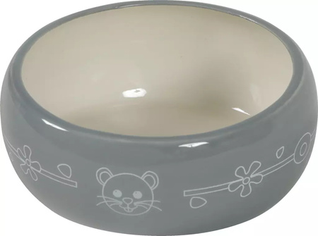 ZOLUX Miska ceramiczna dla gryzonia, przeciw rozsypywaniu 300 ml szary/beż