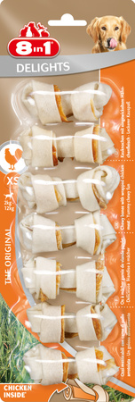 8in1 Przysmak dla psa kość o smaku kurczaka Delights XS 7 szt.