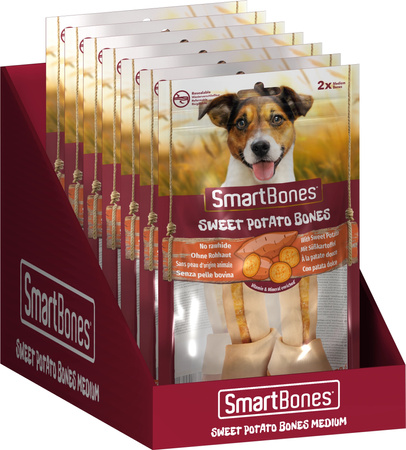 SMART BONES Przysmak dla psa kości o smaku słodkich ziemniaków M 2 szt.