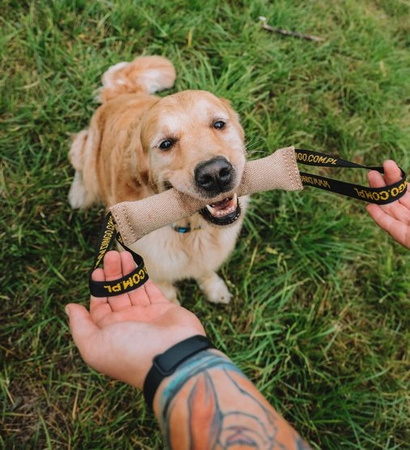 Dingo Zabawka dla psa - Szarpak z juty z dwoma uchwytami 40/6cm