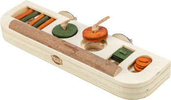 Snack toy, zabawka logiczna, dla ptaków, drewno, 25 x 9 x 4 cm