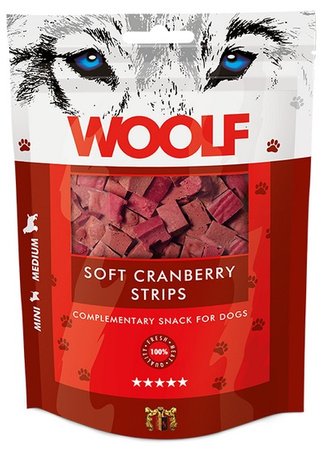 Woolf Soft Cranberry Strips 100g