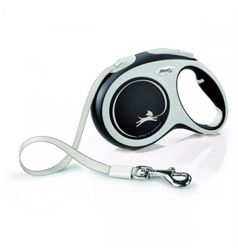 FLEXI Smycz automatyczna dla psa New Comfort L taśma 5 m kol. czarny