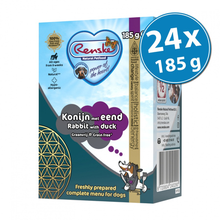 Renske Fresh rabbit with duck - świeży królik z kaczką dla psów 185g