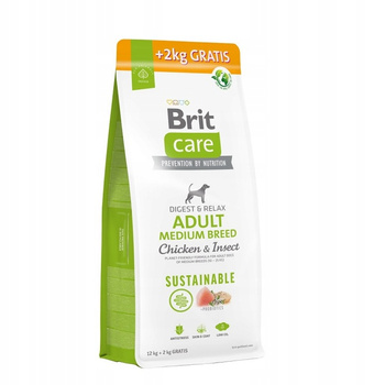 BRIT CARE PIES 12kg+2kg  ADULT MEDIUM     CHICKEN & INSECT SUSTAINABLE*
