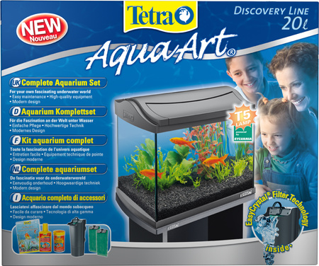 *- Tetra AquaArt Discover Line 20 L, anthracite-Zestaw akwariowy srebrny