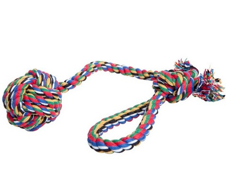 Dingo Piłka ze sznurka wielokolorowa z rączką