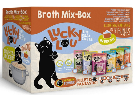 Lucky Lou Extrafood Broth-Mix-Box Multipack w bulionie saszetki 12x70g