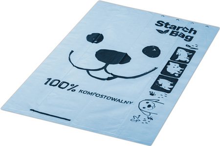 STARCHBAG Kompostowalne BIOworki na odchody 8 rolek x 15szt, kol. błękit