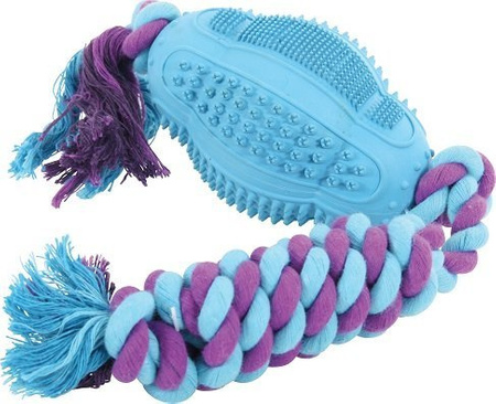 ZOLUX Zabawka dla psa piłka kauczukowa do rugby ze sznurem 11 cm