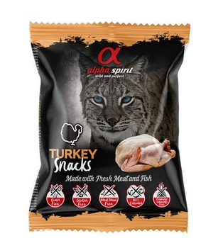 ALPHA SPIRIT Przysmak w kostkach dla kota INDYK 50g