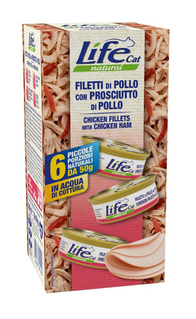 LIFE CAT MULTIBOX pusz. 6x50g             CHICKEN+CHICKEN HAM