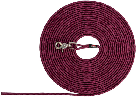 Smycz treningowa, dla psa, linka, okrągła, bordowa, S–M: 10 m/o 6 mm