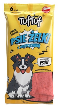 TUF TUF Psie Żelki - Paski z wieprzowiną 6szt