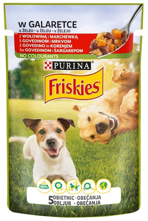 Friskies Dog Adult Wołowina i marchewka w galaretce saszetka 100g