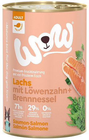 WOW Lachs - łosoś z mniszkiem lekarskim i pokrzywą 400g