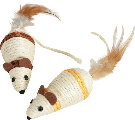 ZOLUX Zabawka dla kota myszka sizal z piórkami 20 cm