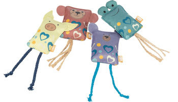 Miś, zabawka, dla kota, materiał, 12 cm, z kocimiętką