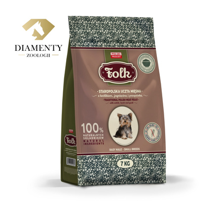 Karma sucha dla psa FOLK MINI Staropolska uczta mięsna z królikiem, jagnięciną i przepiórką 7 kg