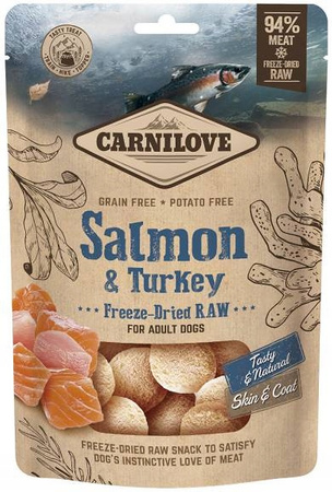CARNILOVE RAW FREEZE-DRIED SNACKS SALMON N&TURK. 60g