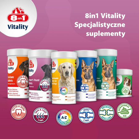 8in1 Vitality Drożdże piwne dla psów skóra i sierść 260tb
