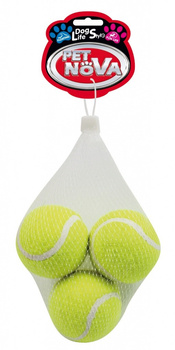 PET NOVA PIŁKI TENNISOWE PISZCZĄCE 6 cm   3szt