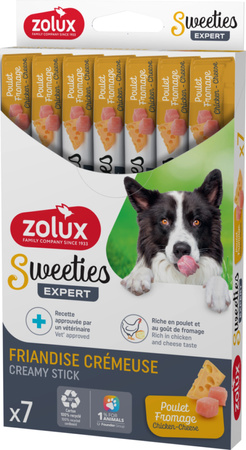 ZOLUX Przysmak kremowy dla psa SWEETIES z kurczakiem i serem 14g x7