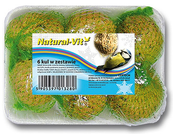 Natural-Vit Kule dla dzikich ptaków tacka 6szt 540g