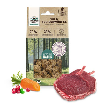 WILDES LAND DOG Fleischwürfel Wild - kostki z mięsa jelenia i sarny - przysmaki dla psów (100g)
