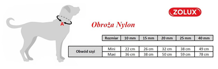Zolux Obroża nylonowa dla psa regulowana 40 mm kol. beżowy
