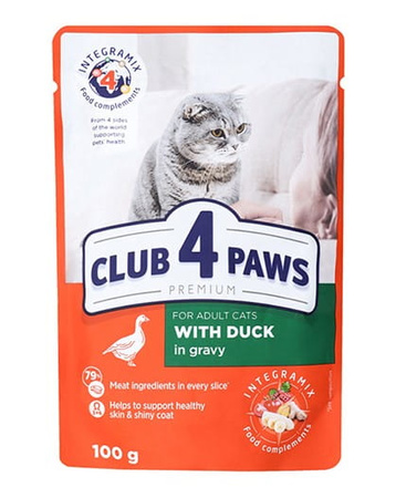 CLUB4Ł KOT sasz.100g ADULT KACZKA   w sosie