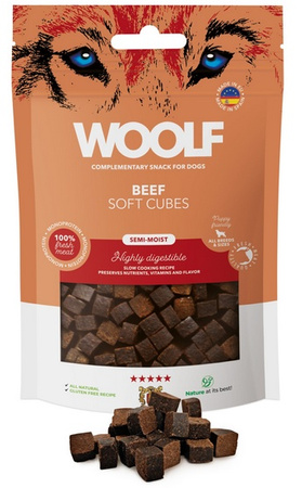 Woolf Soft Cubes Monoprotein Beef 100g