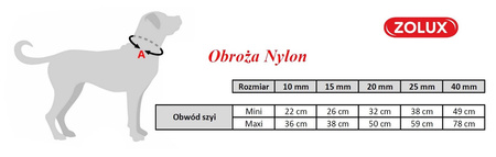 Zolux Obroża nylonowa dla psa regulowana 40 mm kol. turkusowy