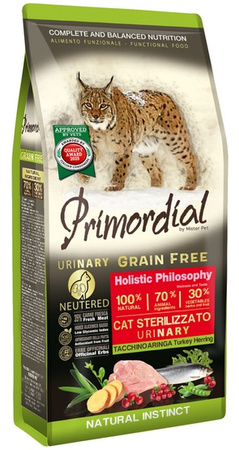 PROMOCJA 400g + 400g Primordial Cat Grain Free Urinary Turkey & Herring 400g [termin ważności: 12.09.2025]