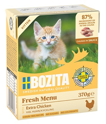 Bozita z Kurczakiem dla kociąt - kawałki w sosie kartonik 370g