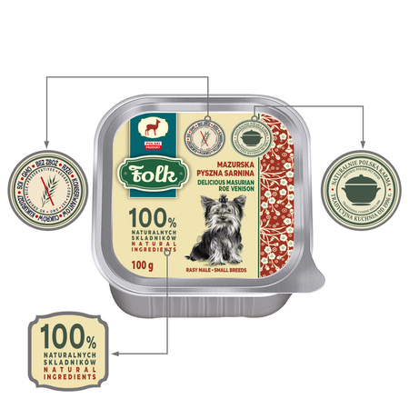 Karma mokra dla psa FOLK Mini Mazurska pyszna sarnina szalka 100 g