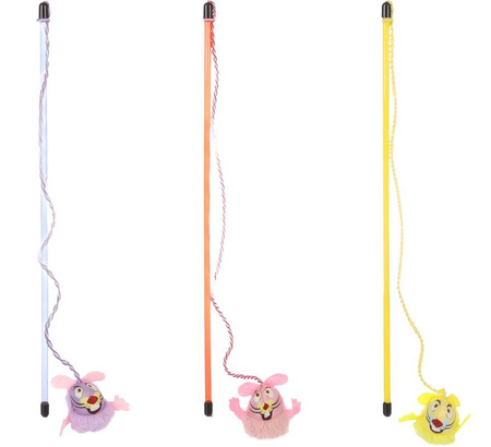 FLAMINGO WĘDKA DLA KOTA SZNUREK MIX KOLORÓW