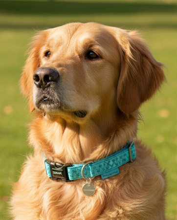 ZOLUX Obroża dla psa regulowana Mac Leather L 25 mm kol. turkusowy