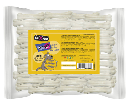 KOŚĆ PRASOWANA HM BIAŁA 7,5cm, 50szt/op, 750g/op